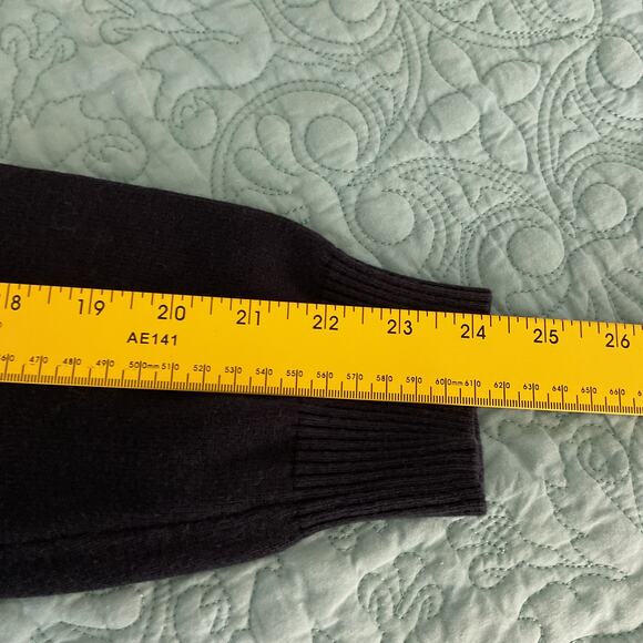 Kigili Mens Pullover Cable Knit V Neck Sweater Wool Cotton Blend Navy Medium - Picture 12 of 12